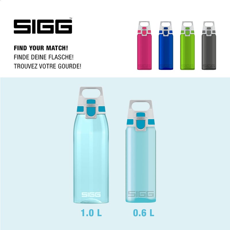 Sigg - Tritan Sports Water Bottle - Total Color Turquoise - Leakproof - Featherweight and Shatter-Proof Tritan Plastic - Dishwasher Safe - BPA Free - 20 Oz - Image 5